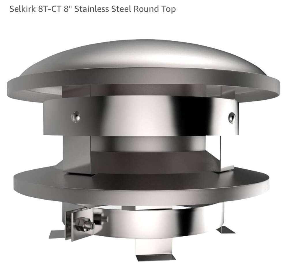$40 LESS THAN AMAZON! BRAND NEW IN BOX- SELKIRK 208800 (8T-CT) 8" Round Top Chimney Cap