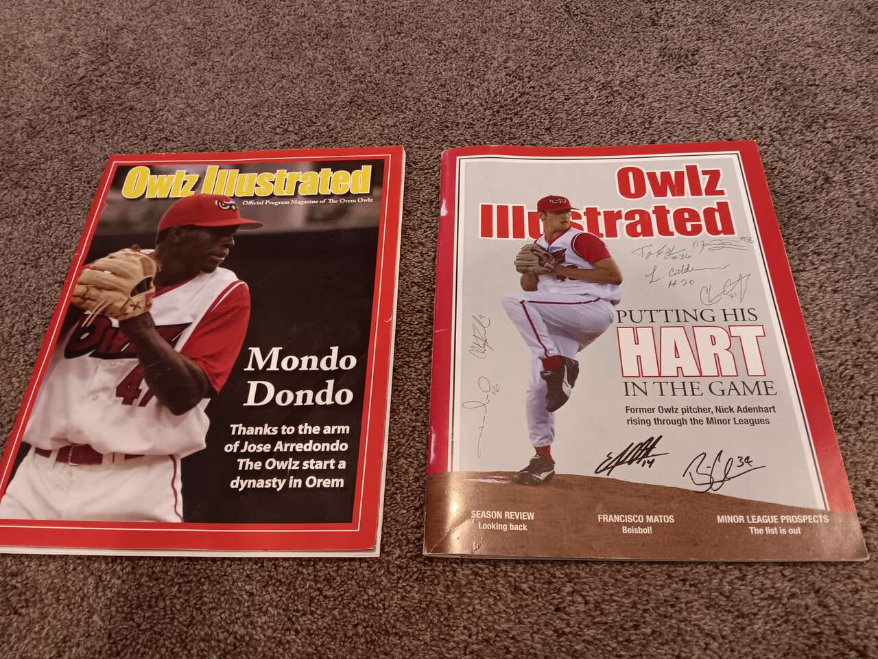 Orem Owlz Magazines with Signatures