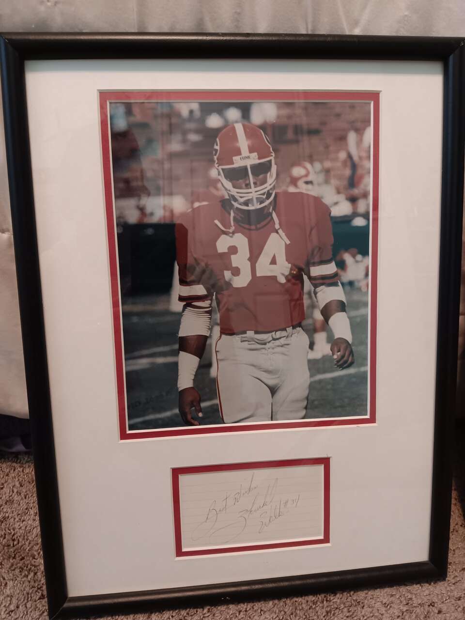 Herschel Walker Framed Picture with Autograph