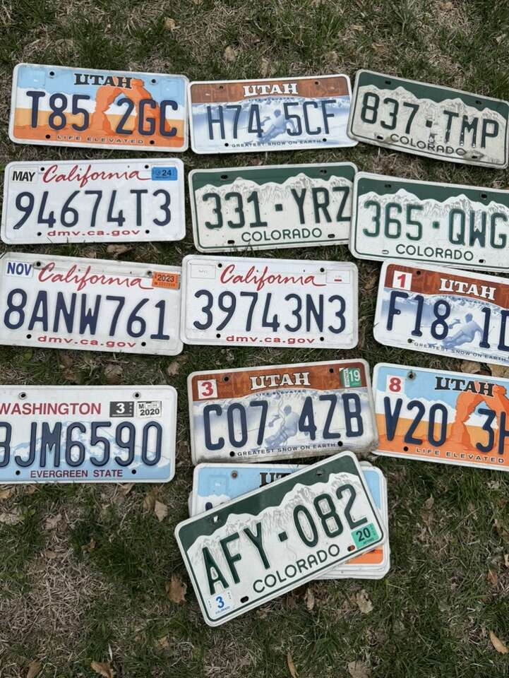 Utah License Plates California Colorado Singles Lo
