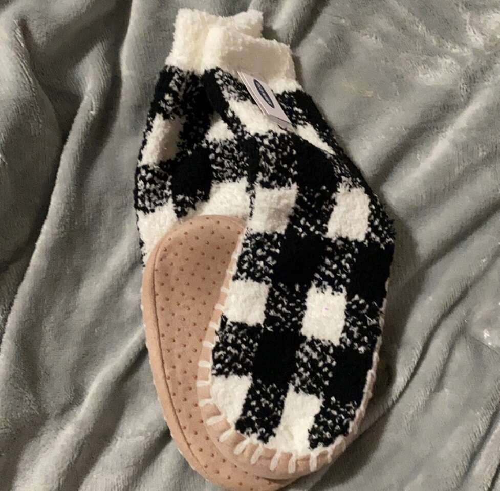 Slipper Socks-size 10/11 Buffalo Check