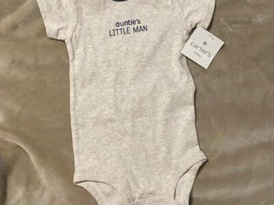 Onsie Aunties Little Man; Size 12 months