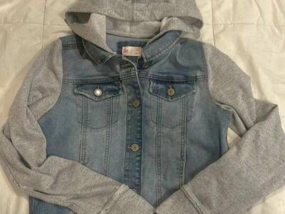 Girls Denim Vest Hoodie Size XL
