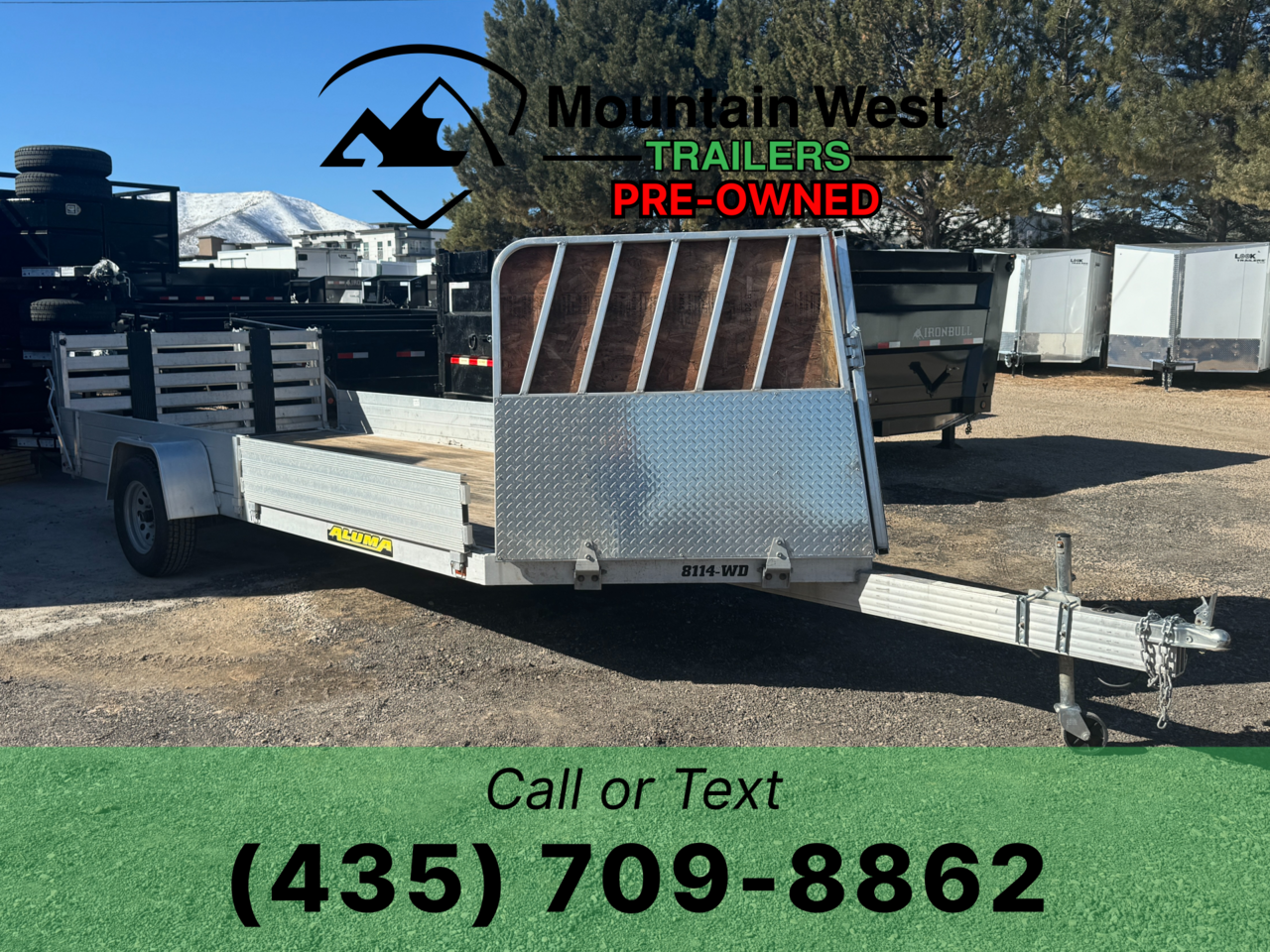 2021 USED Aluma 81"x14' Open Snowmobile Trailer