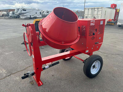 New 2023 with minor dent, 9 cf cement mixer