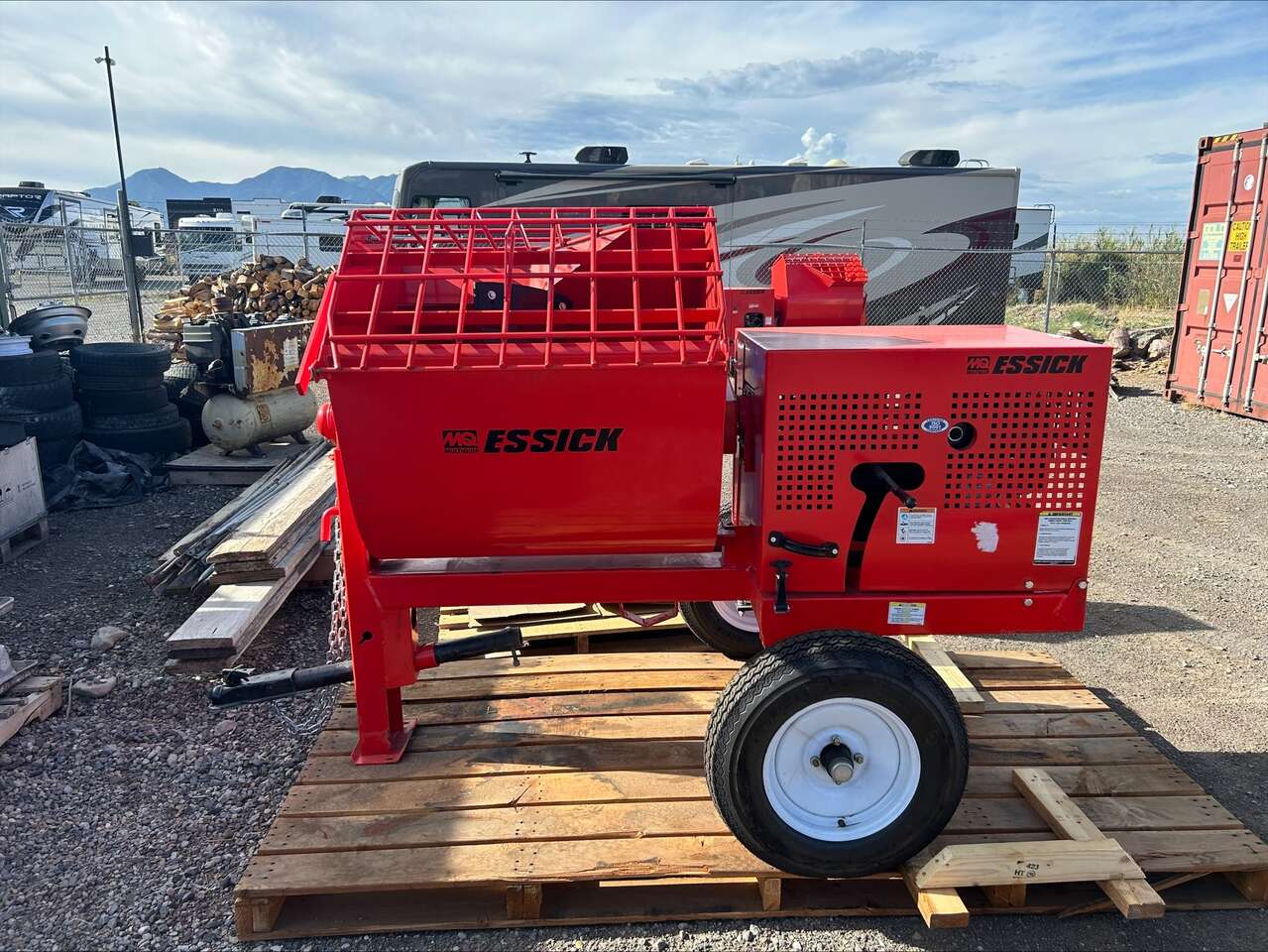 New EM12M, 12 cubic foot mortar mixer with 2 year warranty.