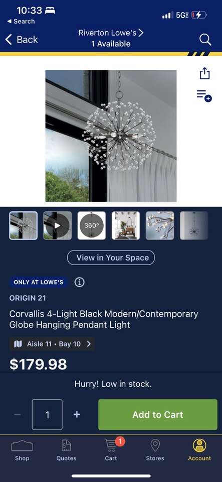 Origin 21 Corvallis 4 Light Black Pendant Light