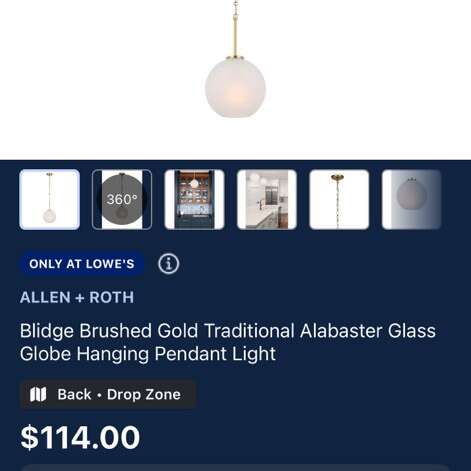 AR Glass Gold Hanging Pendant Light