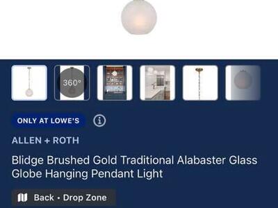 AR Glass Gold Hanging Pendant Light