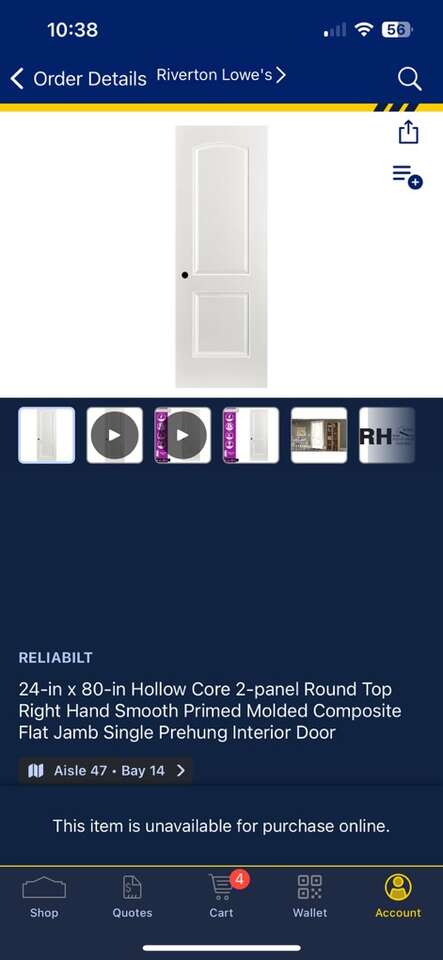 24x80 2 Panel Rounded Top Door Right Hand