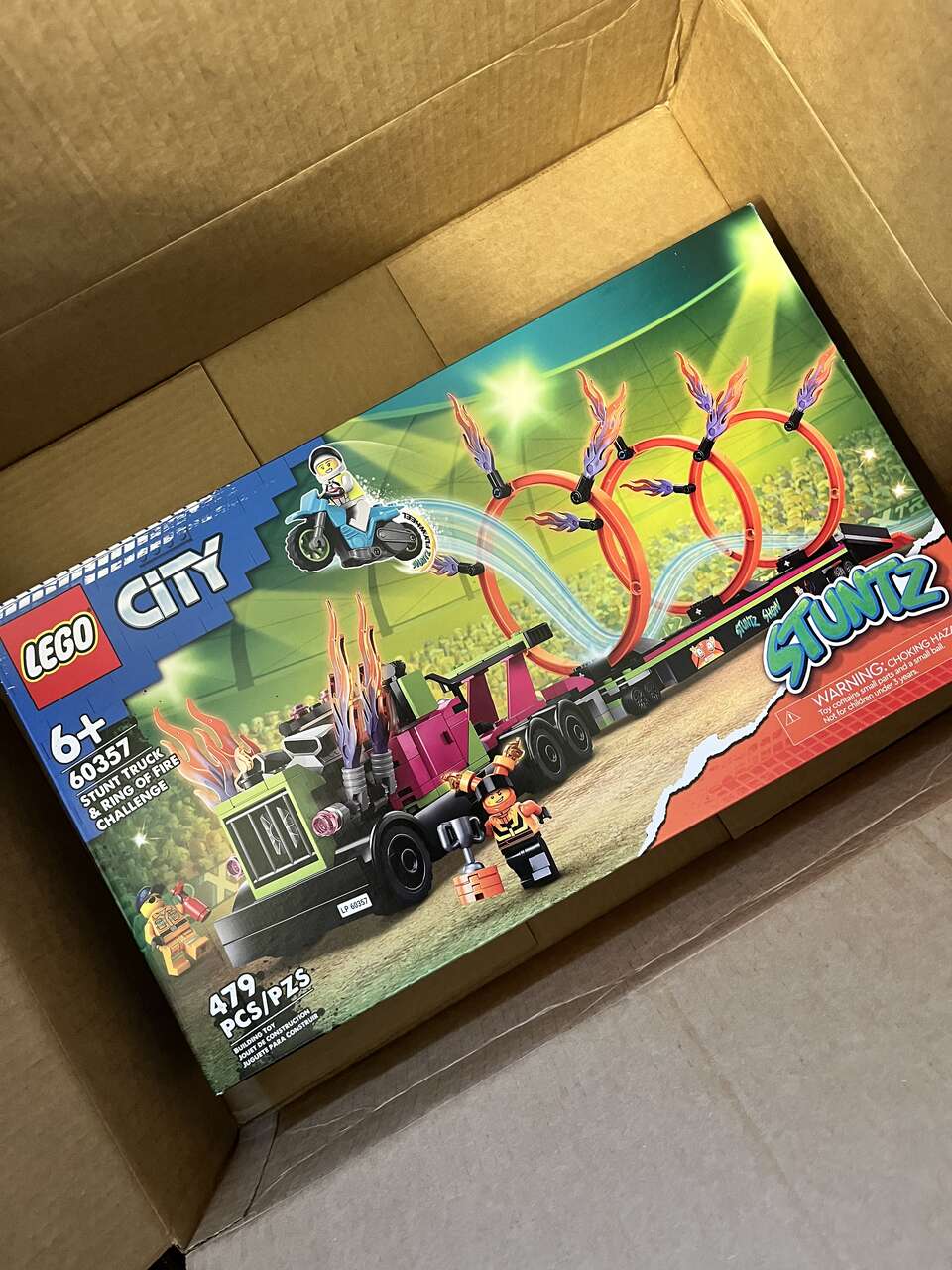 LEGO City Stuntz Stunt Truck & Ring of Fire Challenge 60357 with