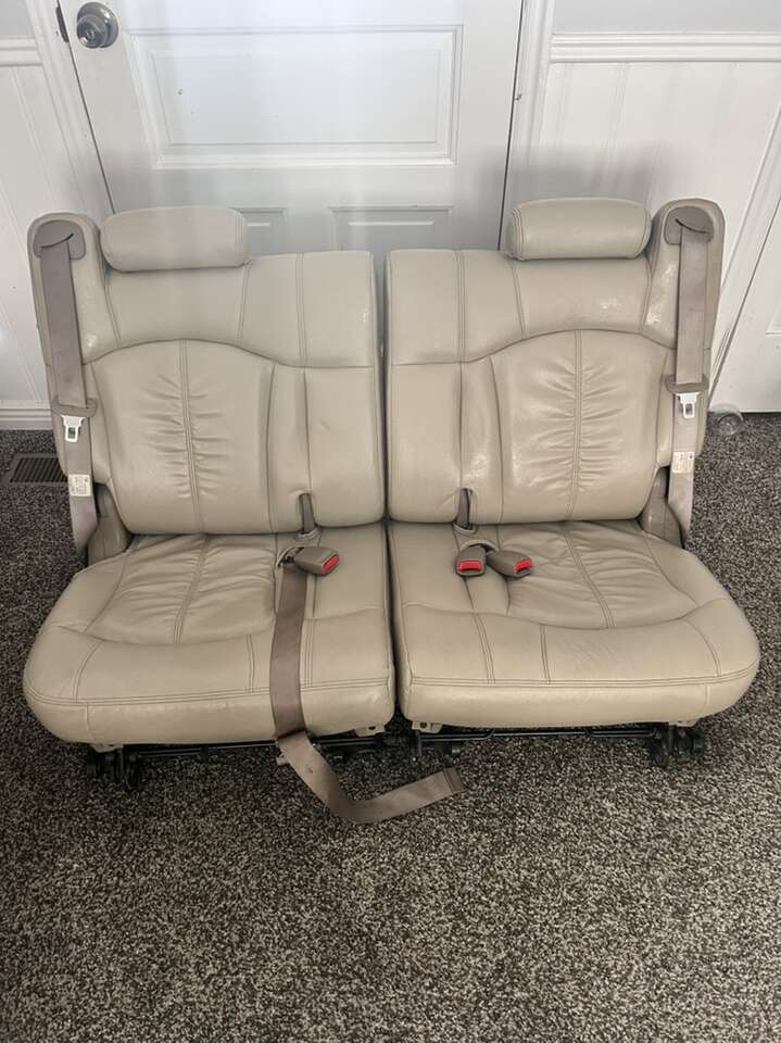 GM SUV Beige Leather 3rd Row, 3 Person Seat