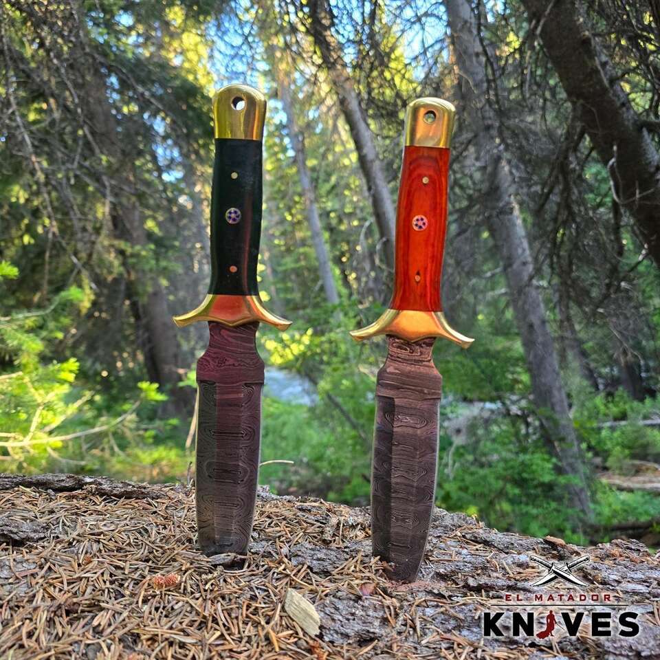 Damascus Dagger Knife with Case