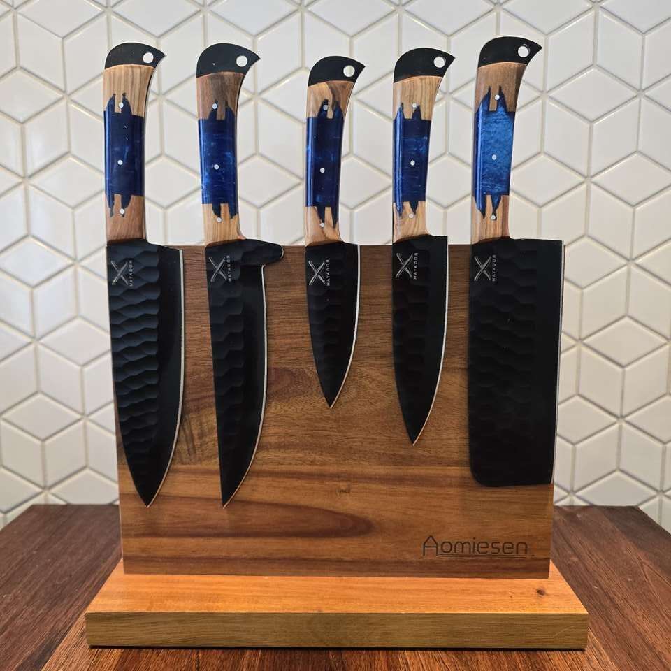 Stainless Steel Kitchen Knives with Case