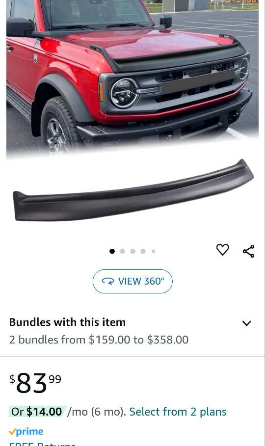 Bronco hood deflector