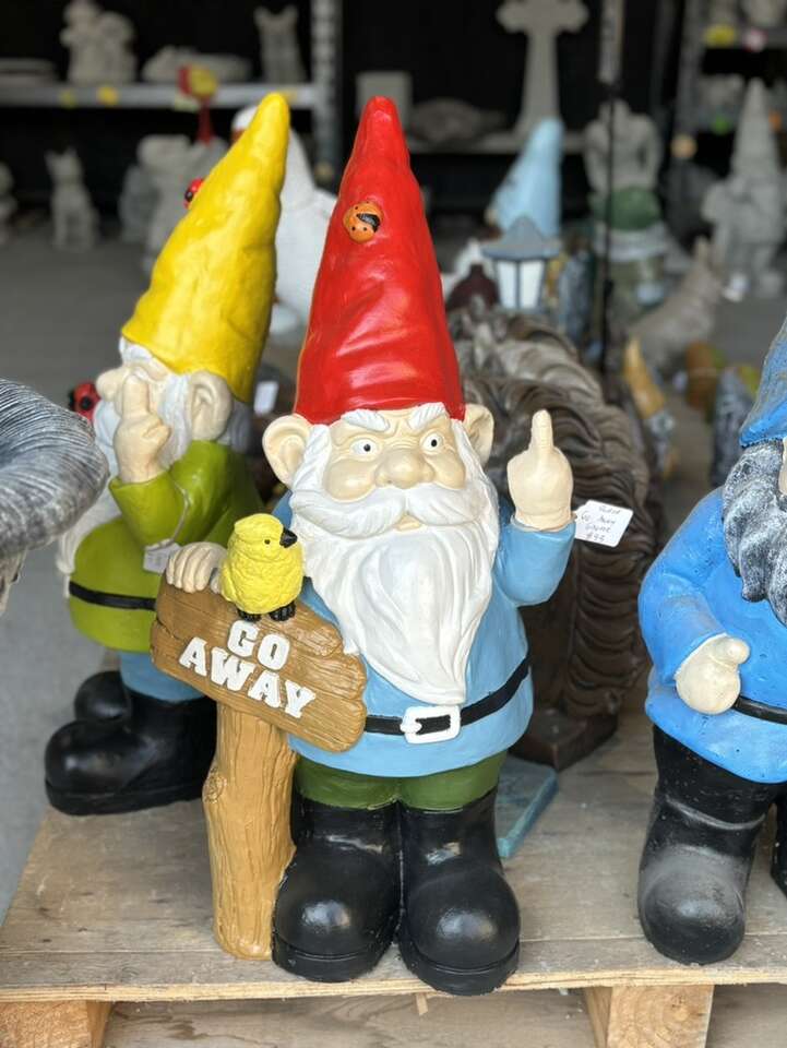 Go Away Concrete Gnome Statue