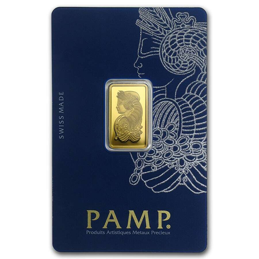 PAMP SUISSE 5 Gram GOLD BAR lady Fortuna