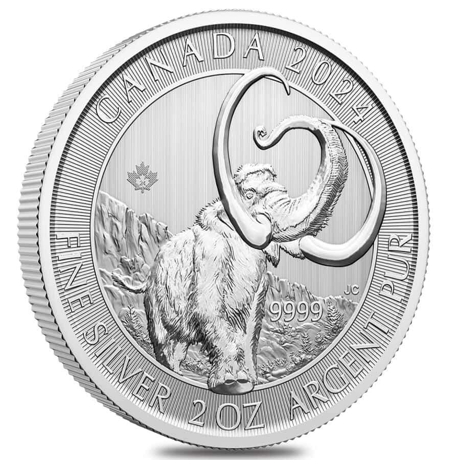 2024 2 OUNCE Canadian WOOLLY MAMMOTH Silver coin