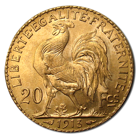 France 20 Franc Gold Rooster