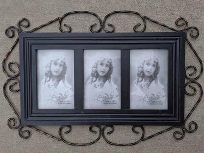 Decorative Metal Frame Holds 3 4x6 Photos