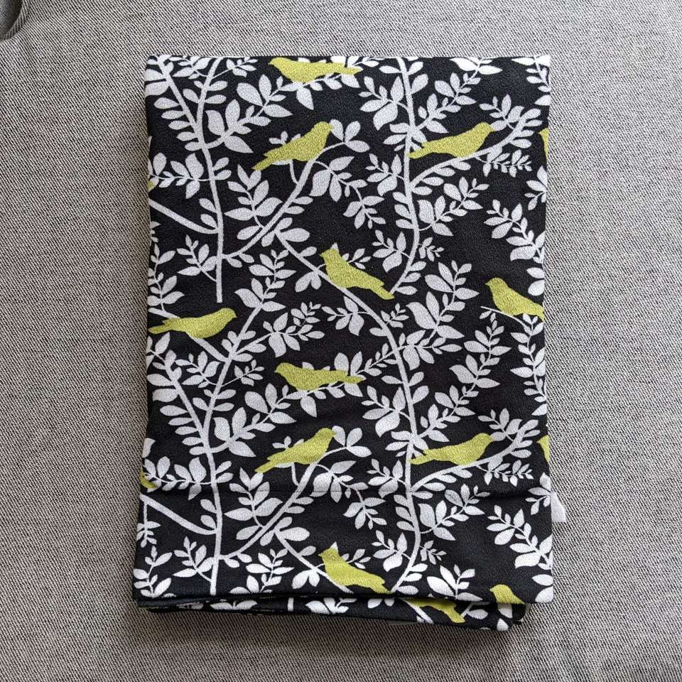 Black, White, Lime Green Bird Blanket 