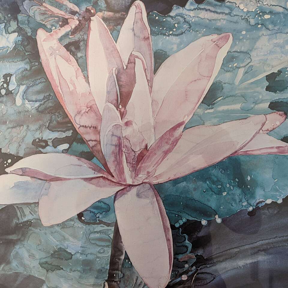 Custom Framed Water Lily Art