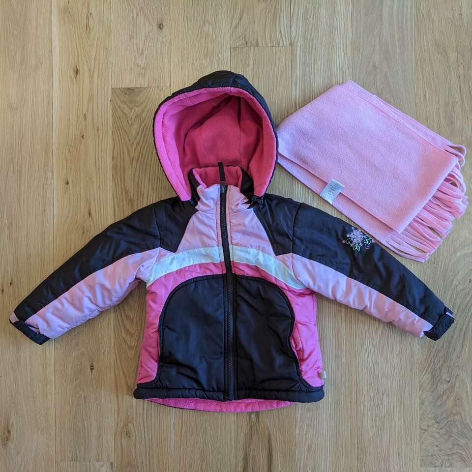 Little Girls Winter Coat with Scarf - size 4