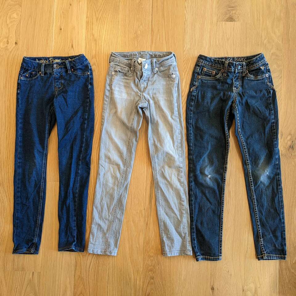 3 Pairs of Girls Justice Jeans - size 8 Slim