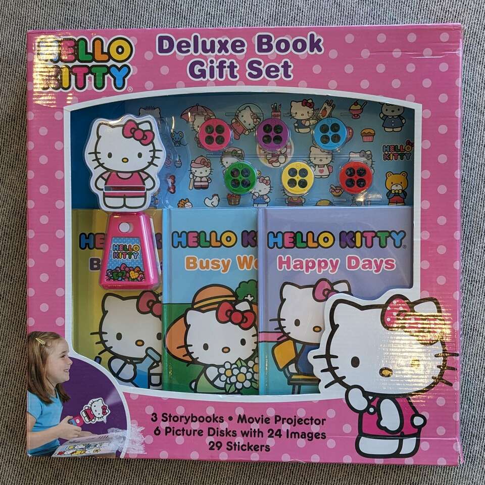 NEW Hello Kitty Books Movie Projector, Sticker Set