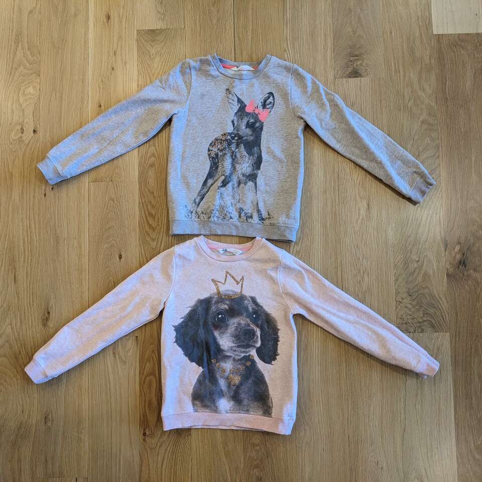 Two Cute Animal Sweatshirts - Size 6 - 7