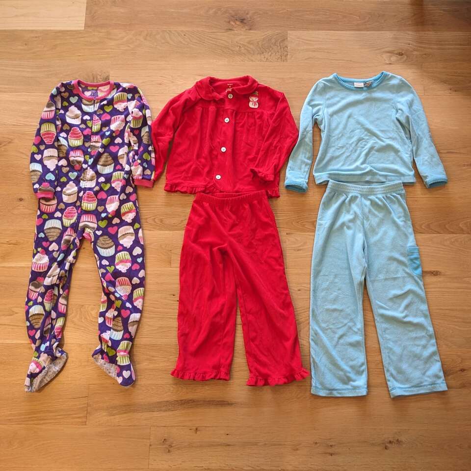 3 Pairs of Cozy Pajamas Girls Clothes - size 6