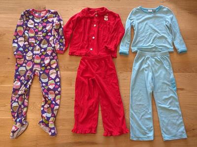 3 Pairs of Cozy Pajamas Girls Clothes - size 6