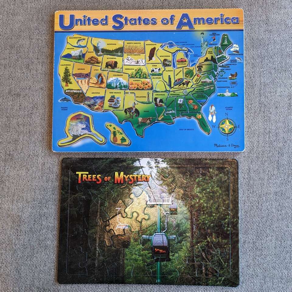 2 Puzzles Melissa & Doug United States & Trees