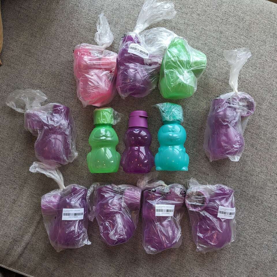 12 NEW Tupperware Kid Water Bottles Made in USA