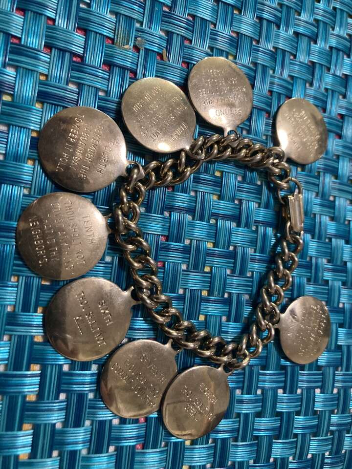 Vintage Commandments Charm Bracelet
