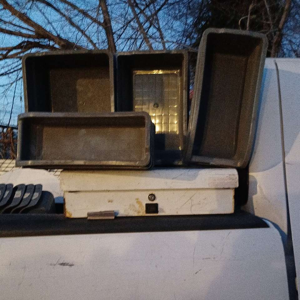 Shelving with parts bins