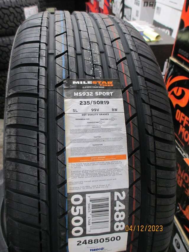 NEW SET OF P 235/50R19 MILESTAR MS932 SPORT