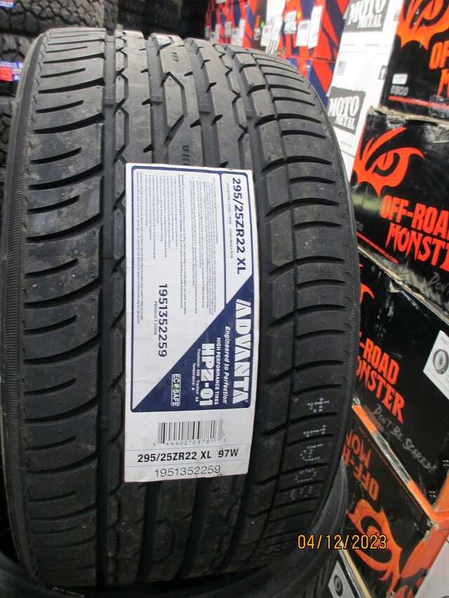 NEW SET OF P295/25R22 ADVANTA HPZ-01