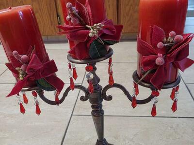 CANDELABRA WITH 3 CANDLES