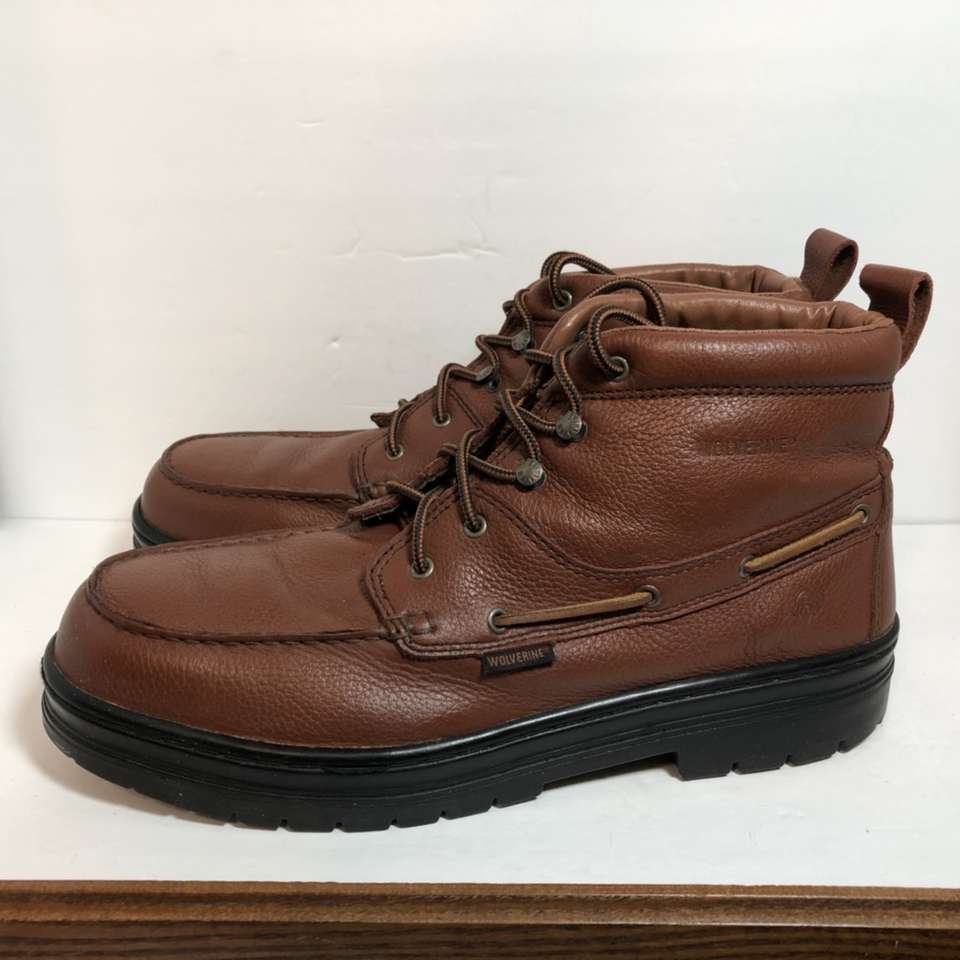 Wolverine Mens Sz 14 Leather Work Steel-Toed BOOTS