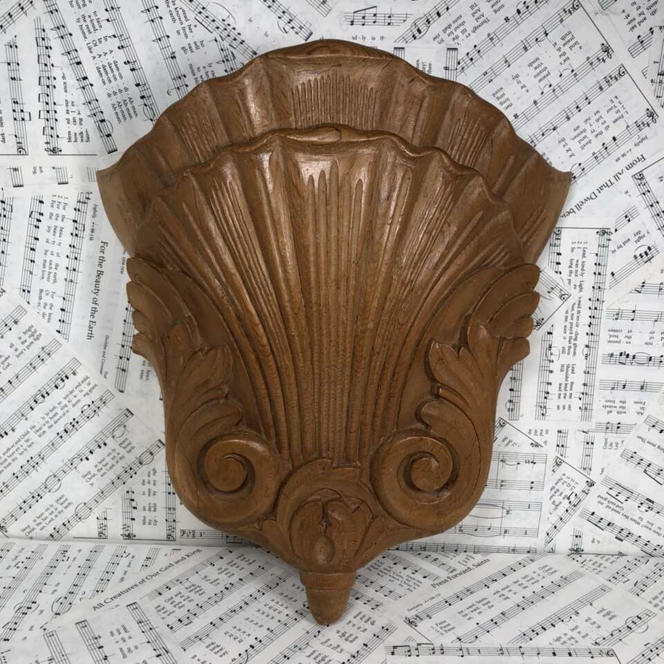 Hardwood Wall Pocket /Sconce Key-Hold Hand-Carved