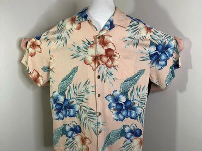 Mens Size XL Silk Blend Hawaiian SHIRT Caribbean
