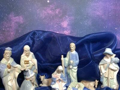 VTG MCM 60s-70s Porcelain 10 Piece Nativity Set
