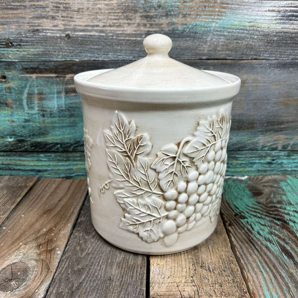 RARE Harry & David CANISTER Lg Portuguese Ceramic