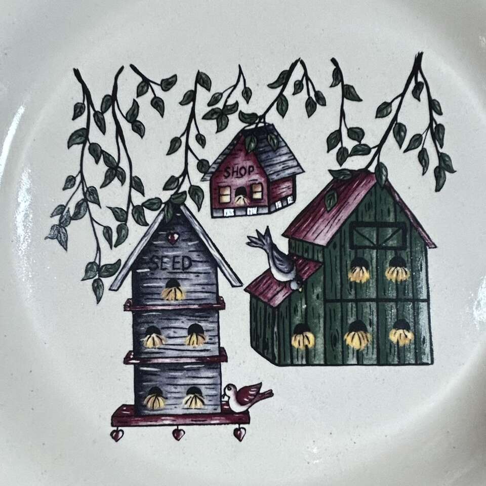 2 Bird House Stoneware Plates Home & Garden Party
