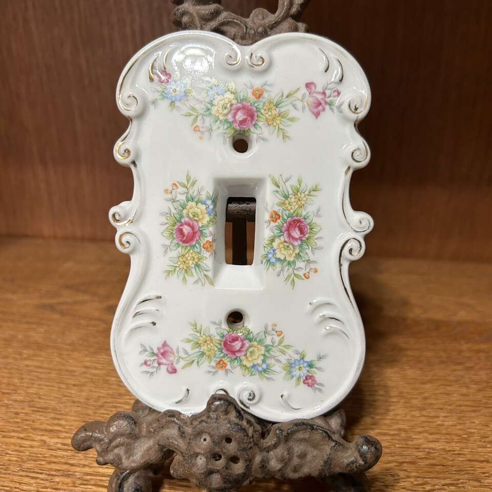 Vintage Rare Ceramic Light Switch Cover Japan
