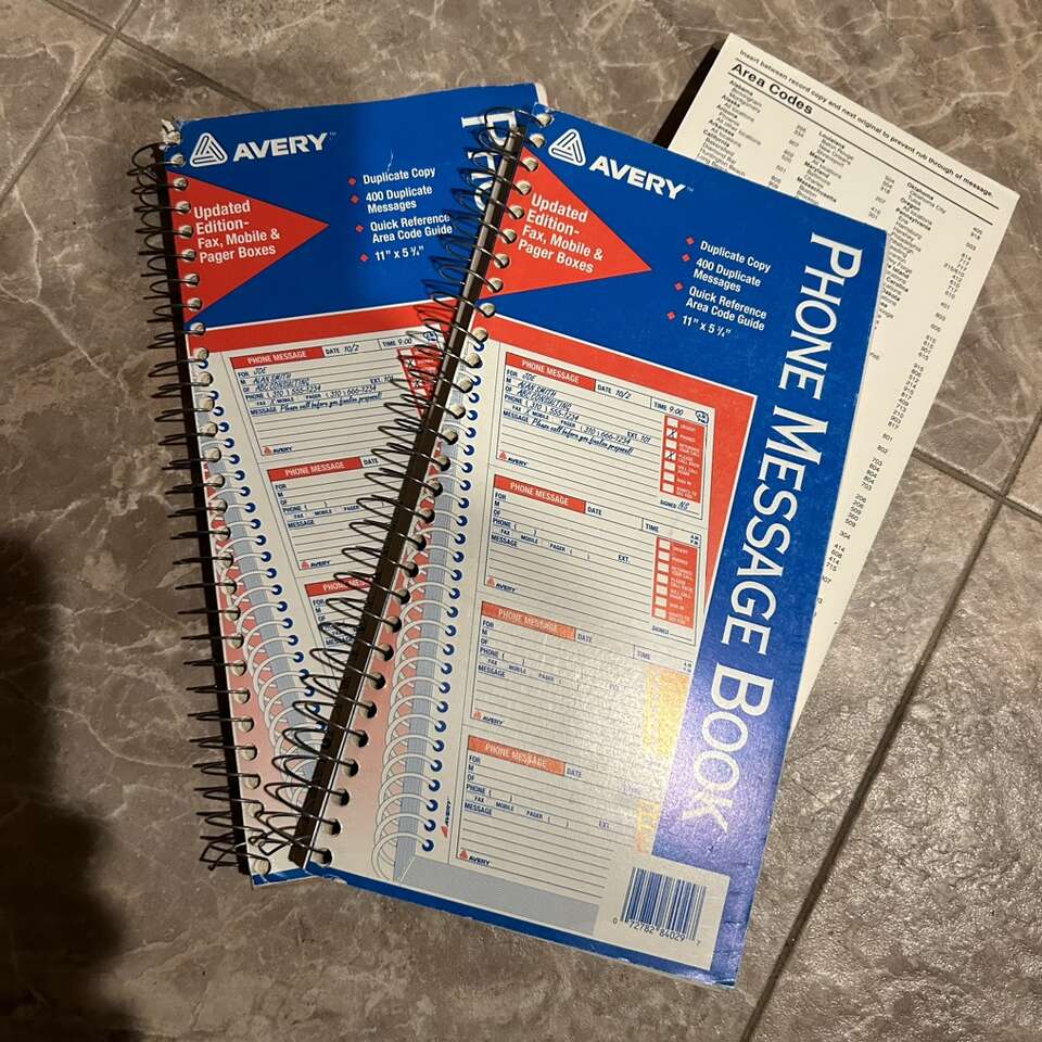 2 Avery Phone Message Book Duplicate Copy Like-New