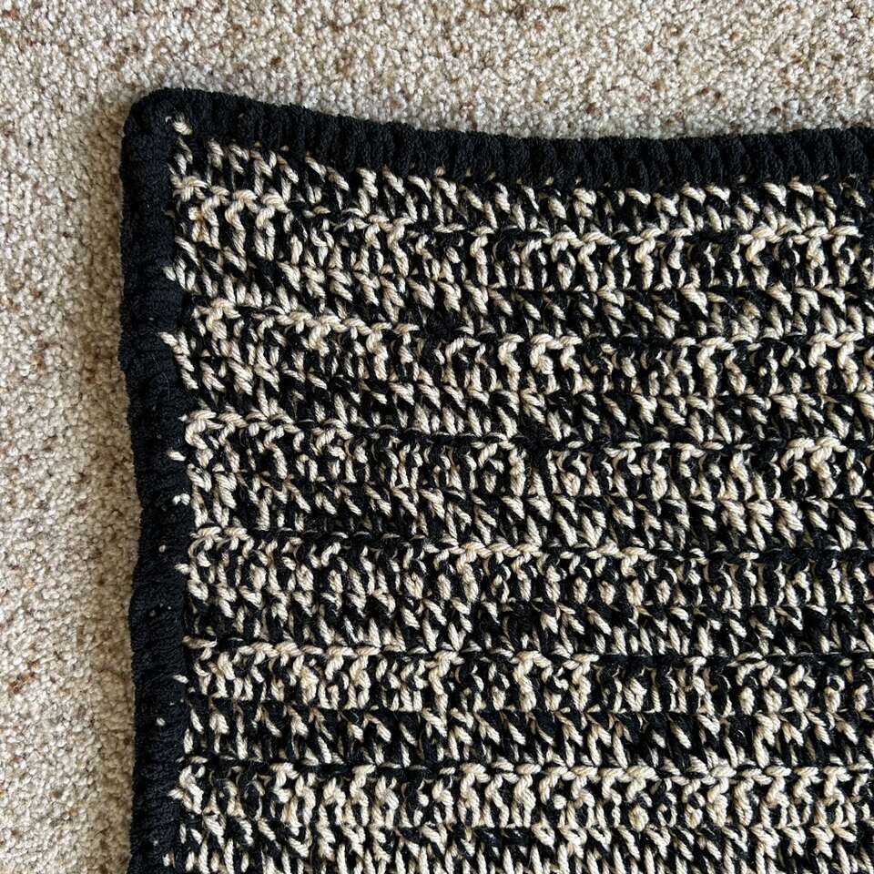 Crocheted Afghan Throw Blanket OOAK Handmade 74x50