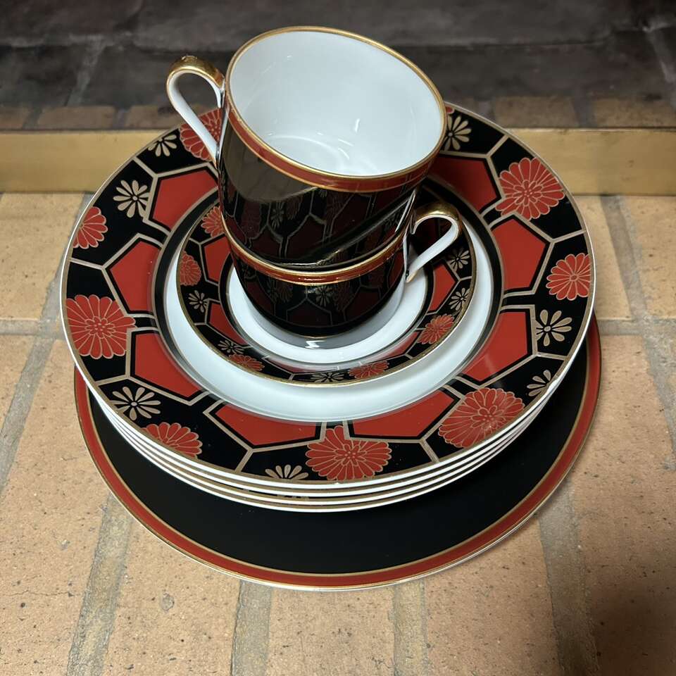 NOS Fitz & Floyd Kuruma 11 Piece Oriental Dish Set