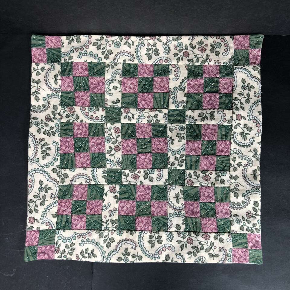 Pieced Miniature Doll-house Quilt Mini Handcrafted